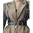 Tecotely Punk Leather Body Harness for Women, Adjustable Body Chain Belt Rave Party Accessories