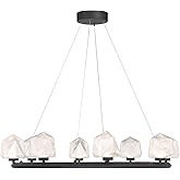 Savoy House 1-1238-8-89 Castello Geometric Hoop-Shaped Clear Hammered Glass Ring Chandelier, Integrated LED 8-Light 256 Total