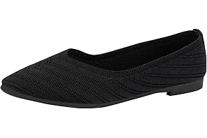 Womens Flats Shoes Pointed Toe Knit Ballet Flats Comfortable Casual Dressy Slip On Flat Work Office Shoes