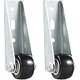 0.9-inch 2PCS Quiet Rubber Caster Wheels, Rolling Casters with Vertical Installation of Extended Bracket, Non-Slip Swivel Heavy Duty Caster for Coffee Tables Sofa Trundles and Furniture Repair (BLACK)