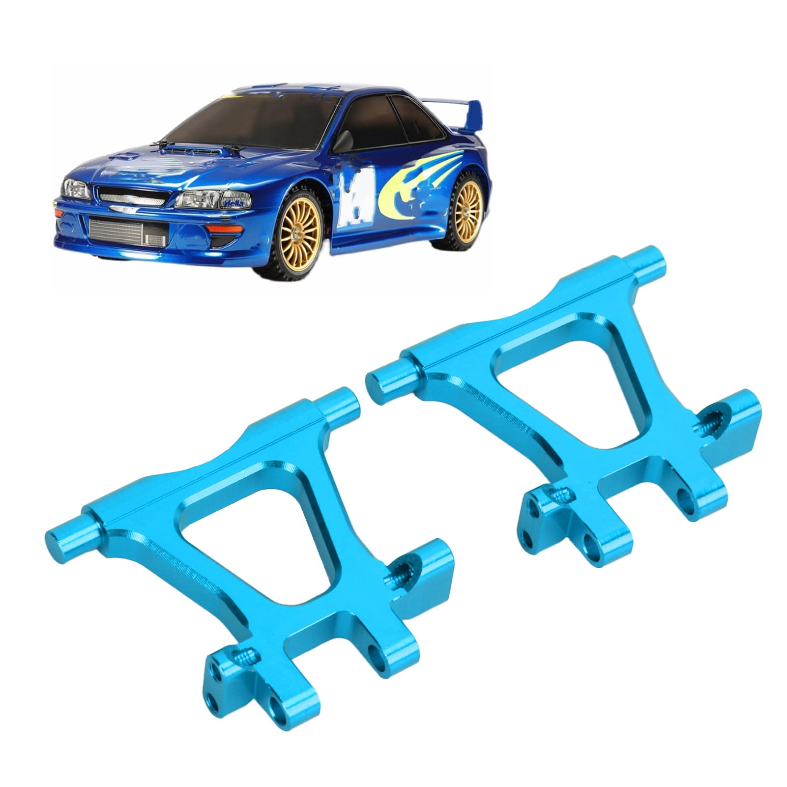 RC Rear Lower Swing Arm, Aluminum Alloy Size Metal Rear Lower Suspension Arm Compatible with TT02 1/10 RC DIY Accessories Replacement Upgrade Parts(Blue/Red)