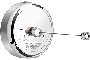 CLATOON Retractable Clothesline 9.0 Feets, 304 Stainless Steel Clothes Line Dryer with Heavy Duty Adjustable Stainless Steel Rope String for Hanging Drying Bathroom, Laundry, Hotel, Indoor & Outdoor