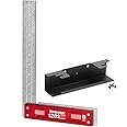 Woodpeckers Precision Woodworking Square, 12 Inch, Stainless Steel, USA Made, Feature Packed Square, Self Standing, Shoulder Lip, Scribing Notches