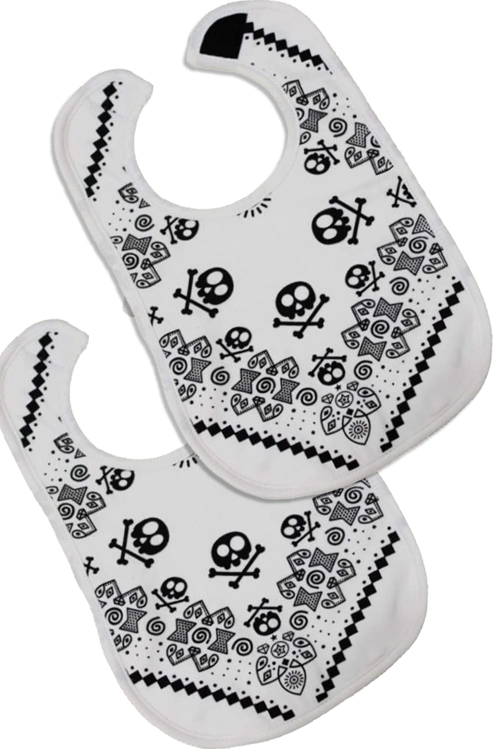2 x Rock Star Baby Bibs | Rock Music Baby Bib Pack for Boys or Girls [2 Pack, 0-3 yrs] Baby Shower, Unisex or Twin Baby Gifts | New Baby Gift | BABY MOO'S UK (2 White Bibs)