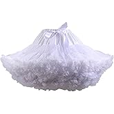 FOLOBE Women's Tulle Petticoat Soft Puffy Tutu Skirts Costume Ballet Dance Pettiskirts Multi-Layer