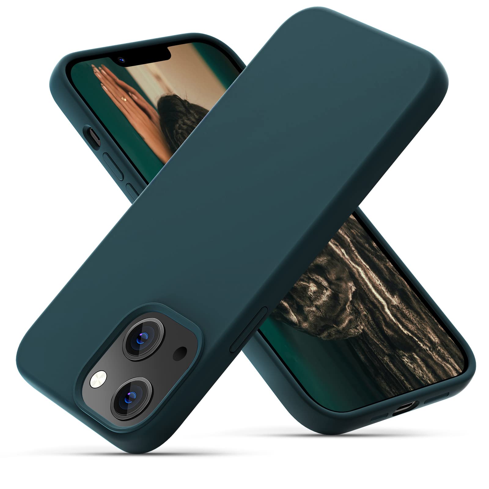 OIIAEE Silicone Case Designed for iPhone 13 Case, Ultra Slim Shockproof Protective Liquid Silicone Phone Case with Soft Anti-Scratch Microfiber Lining, 6.1 inch.Teal