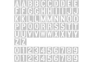 VOMULATO 2 Pack - 2 Inch Letter Stencils Set, 72 Reusable Stencils for Painting On Wood, Metal, Walls, Fabric, Rocks with Interlocking, Perfect for Banners, Sign Making & DIY Art (2 inch)