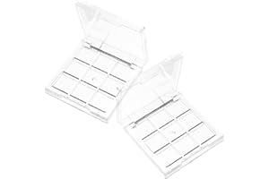 Ipetboom Empty Makeup Palette Depotting Cases: 4pcs 9-Grid Empty Clear Blush Lipstick Box - Portable Makeup Organizer Storage Cases Highlighters Sample Eye Shadow Bracket Travel