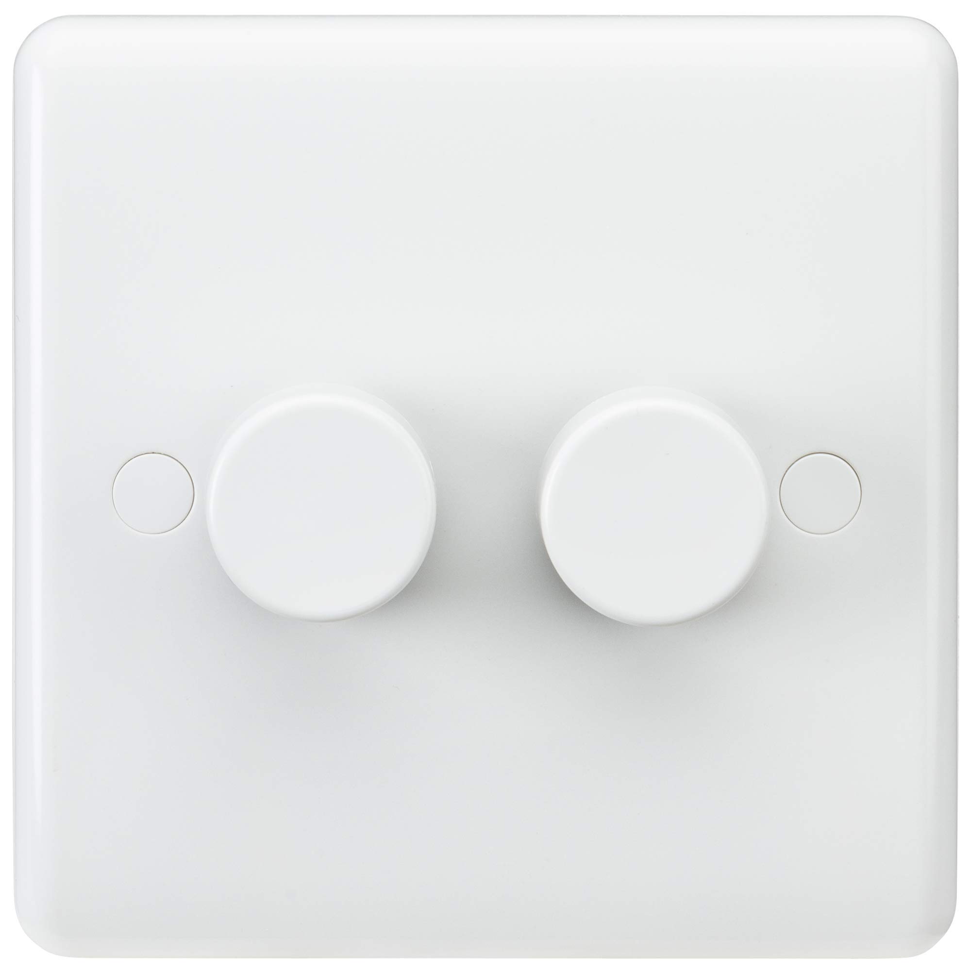 Knightsbridge CU2162 Curved Edge 2 Gang Dimmer, White - 230 Volts