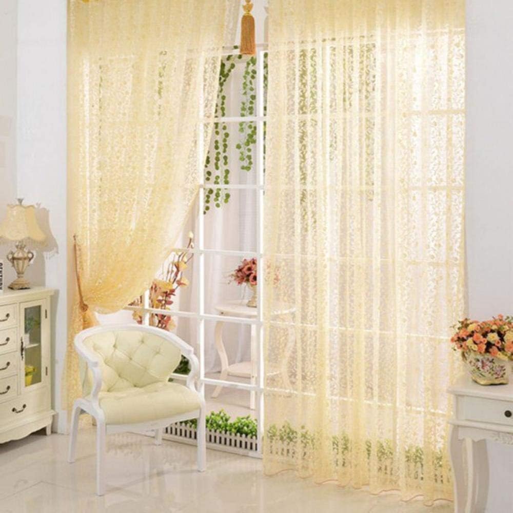 WPM Paneles De Cortina Transparentes Para Ventana De Dormitorio, Cocina,  Habitaciu00f3n De Los Niu00f1os, Cortinas De Gasa Semi Lisa Con Ojales,