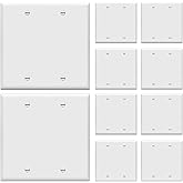 ENERLITES Blank Device Wall Plate, Gloss Finish, Standard Size 2-Gang 4.50" x 4.57", Polycarbonate Thermoplastic, 8802-W-10PCS, White (10 Pack)