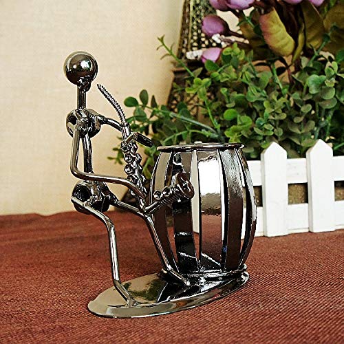 JMAF Desk Organizer Decorative Pen Pencil Holder Office Caddy Storage Accessory Metalï¼ˆSaxï¼‰