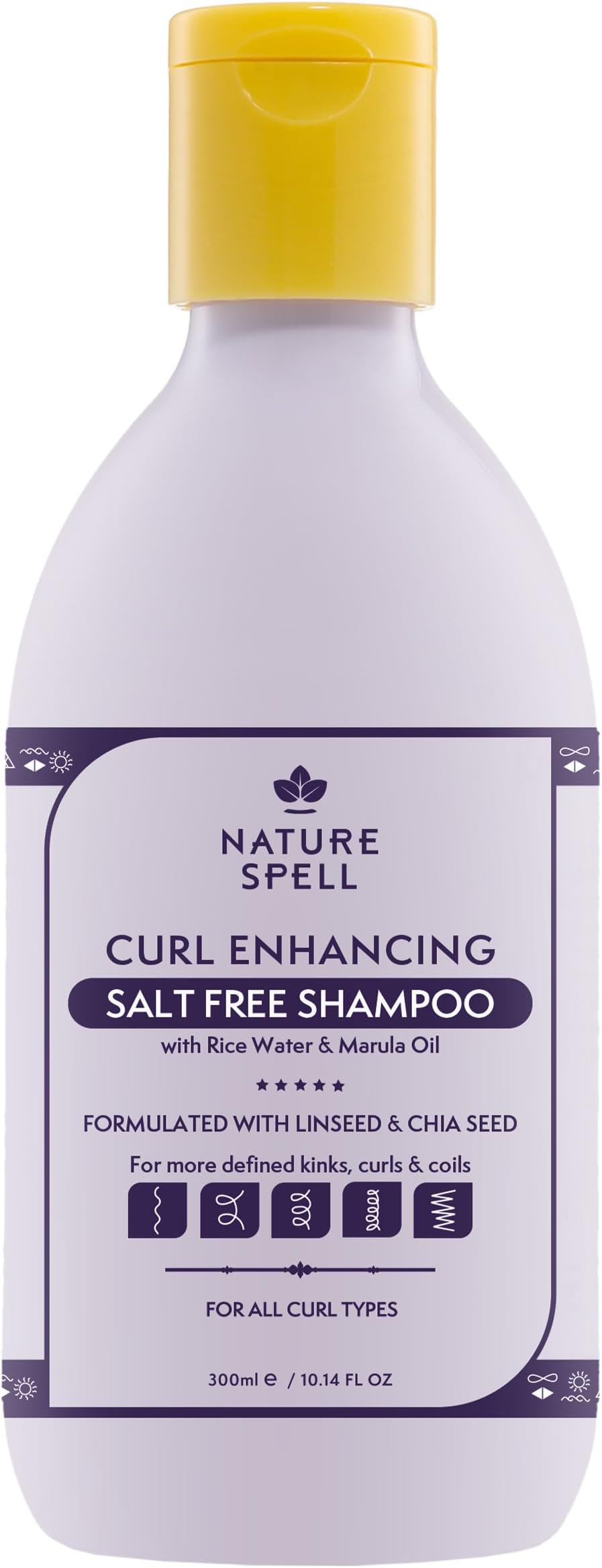 Nature Spell Curly Hair Shampoo Sulfate Paraben Salt Free Hydration Vegan 300ml