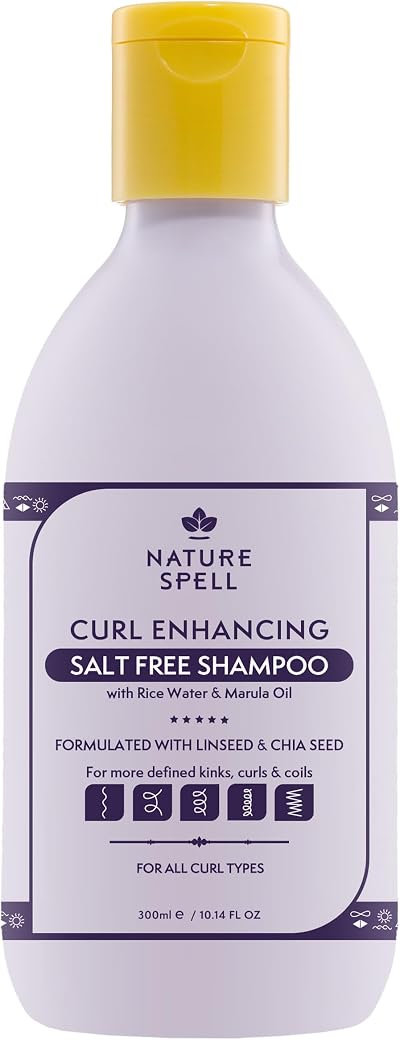 Nature Spell Curly Hair Shampoo Sulfate Paraben Salt Free Hydration Vegan 300ml