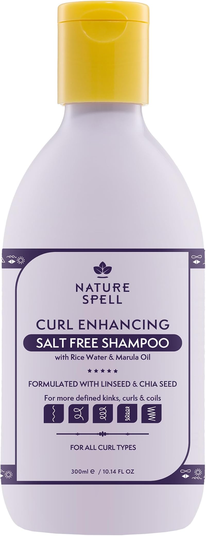Nature Spell Curly Hair Shampoo Sulfate Paraben Salt Free Hydration Vegan 300ml