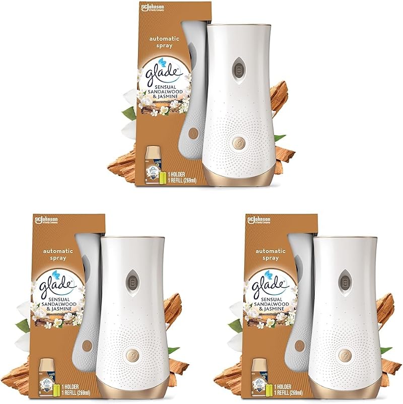 Glade Automatic Air Freshener Holder & Refill Relaxing Zen Pack of 3