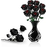 flycites Rose Bouquet Building Set, Artificial Flowers for Adults Women, Botanical Collection Gift for Halloween & Valentines Day - Artificial Plant Gothic Home Decor 9-Pack