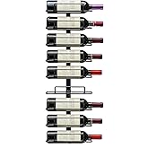 Msrorriw Wall Mounted Wine Rack, Black Metal 9-Wine Bottle Storage Display, Modern Wine Rack Vertical Space Saving Design for Home Bar,Kitchen,Dining Room,Wine Cellar