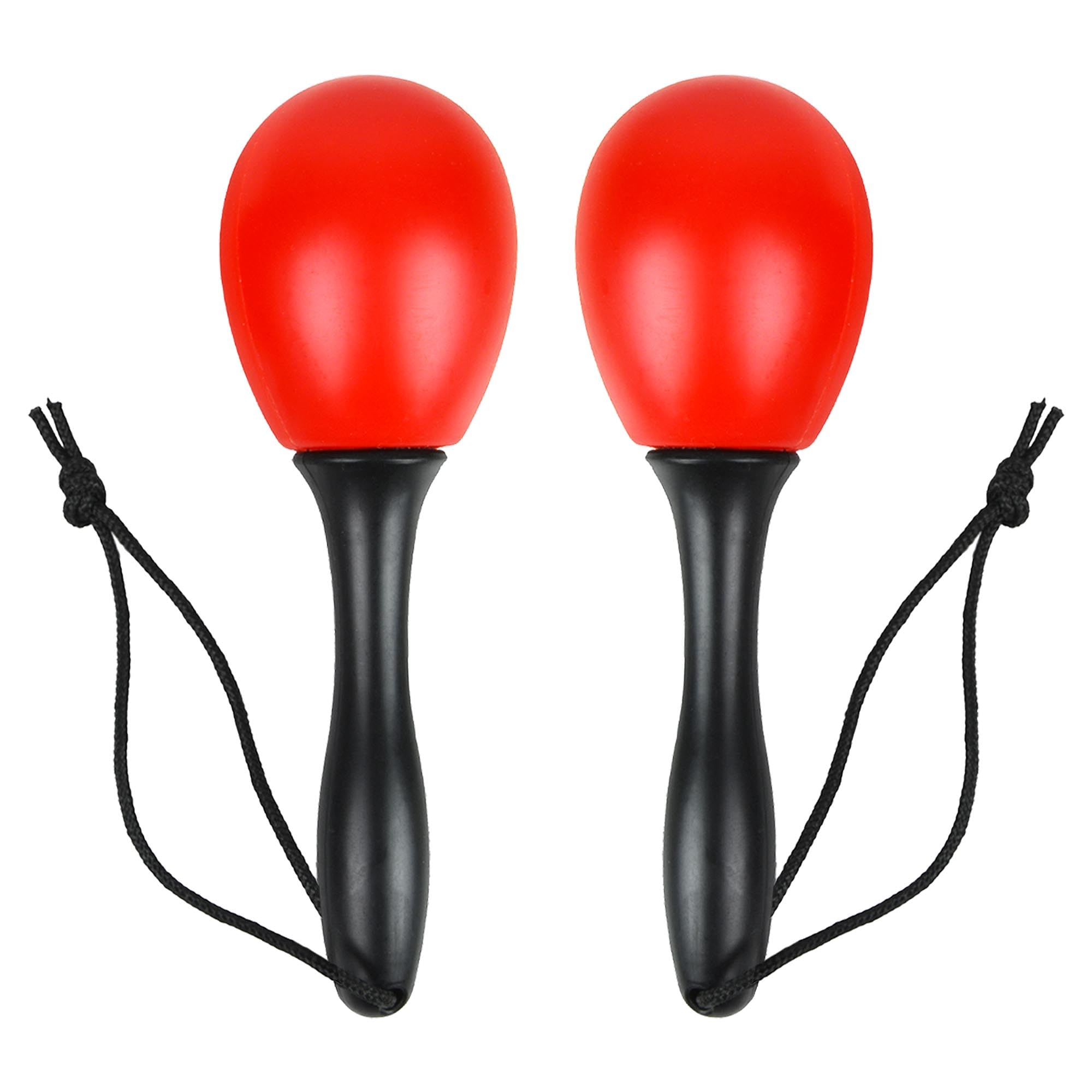A-Star Small Plastic Egg Maracas Pair - 12cm Shaker Rattle, Percussion Rhythm Instrument - Red