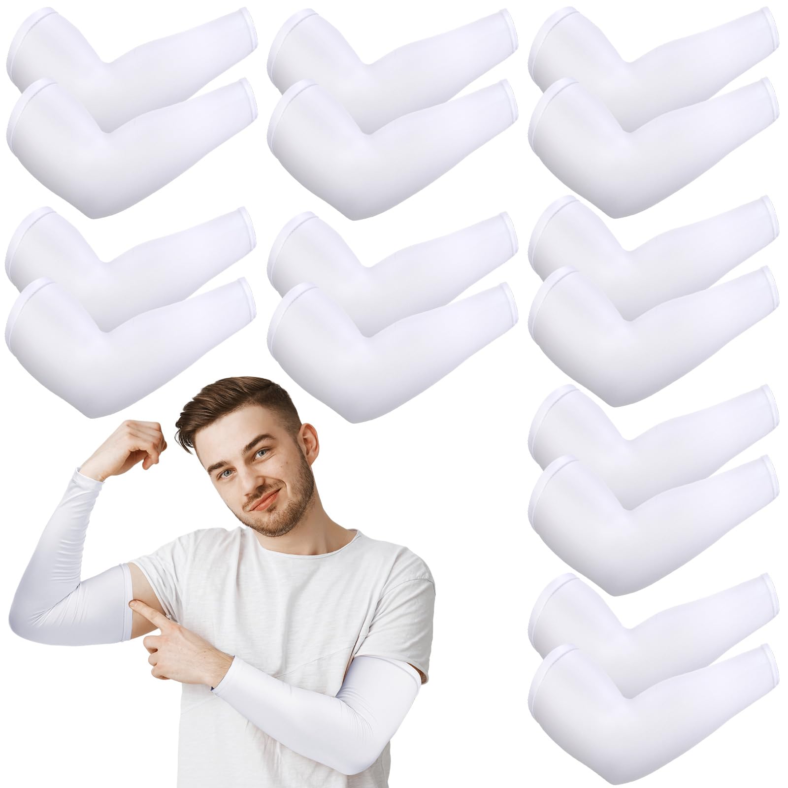 Photo 1 of Eurzom 8 Pairs Eczema Sleeve for Adult Teens Eczema Psoriasis Unisex Arm Leg Sleeve for Women Men UV Protection Sleeves(Medium)