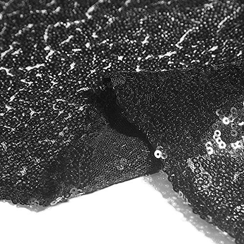 2PCS 2x8FT Sequin Backdrop Photography Background Curtain for Party Decoration (2FT x 8FT 2PCS, Black) - Thumbnail 3