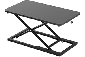 Decoholic Single 24 inch Scissors Lift Keyboard and Mouse Riser, Height Adjustable Standing Desk Converter for Ergonomic Sit Stand Workstations，suitable to hold large/small items (24inch, Black)