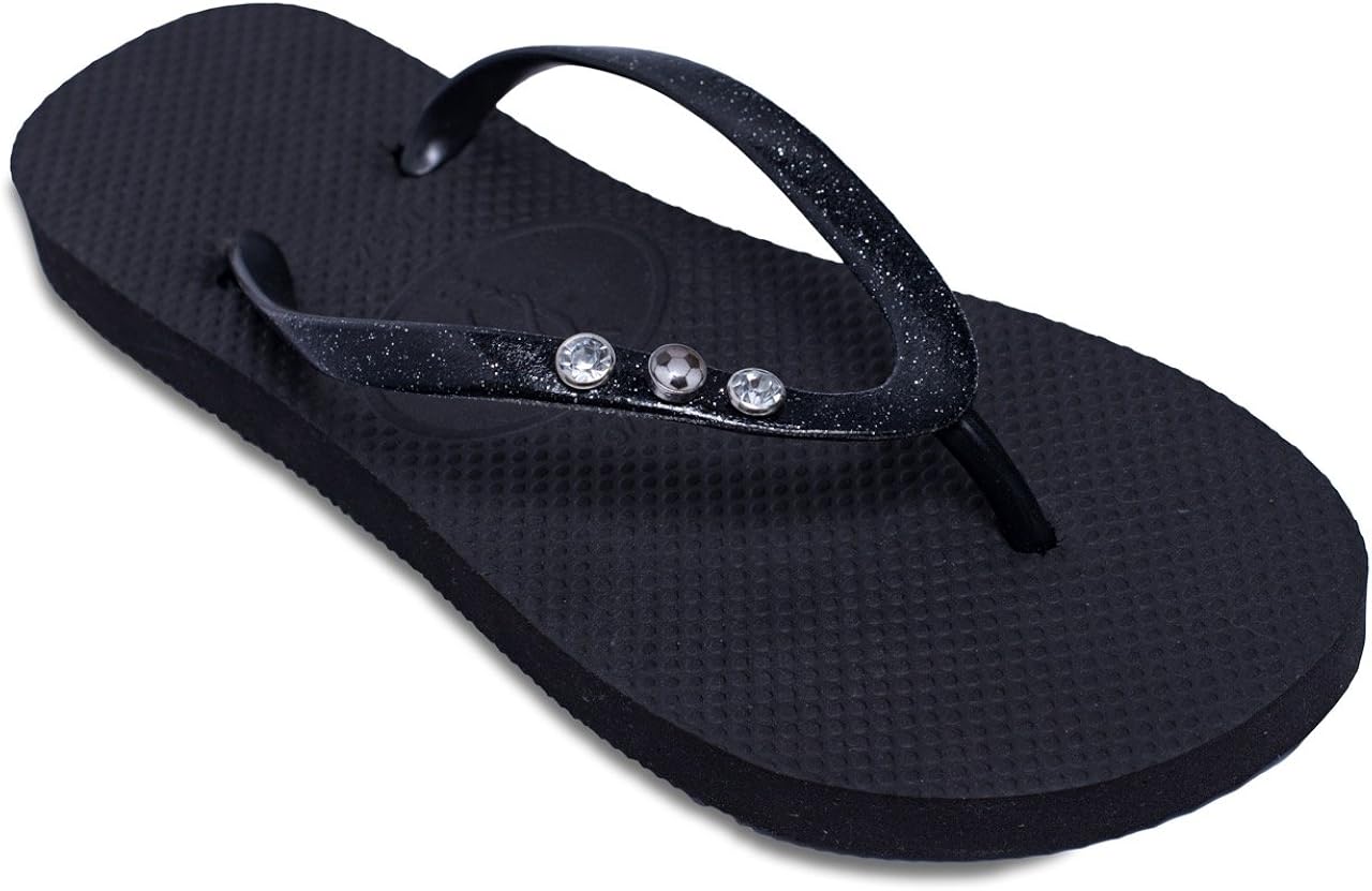 ladies sparkly flip flops