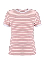 Remidoo Womens Crew Neck Tops Contrast Binding