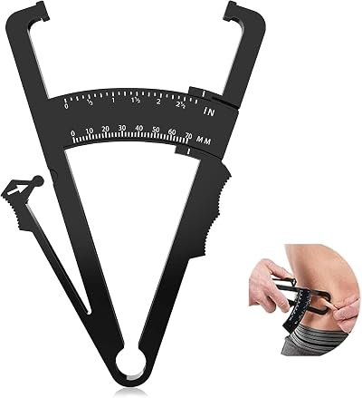 Body Fat Calipers with Chart – Fat Measure Clip + Percentage Tool