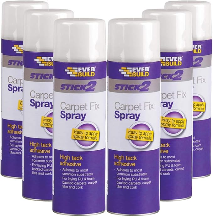 6 x Everbuild Carpet Adhesive Sticking Spray Glue 500ml Amazon.co.uk