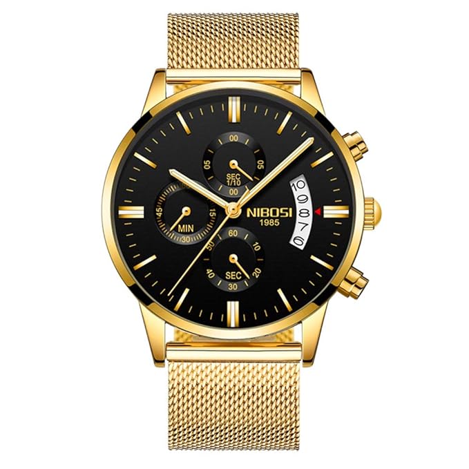 Herrenuhren DREI Sub-dials Chronograph Kalender Quarz Armbanduhren für Herren Edelstahlband Elegant