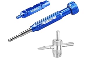PUIBERS Valve Removal Tool Kit, Presta & Schrader Valve Core Removers + 4-in-1 Valve Stem Removal Tool | Tire Repair Kit for 