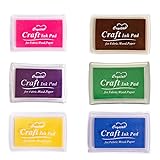 JZTang 6 Pcs Craft Ink Pad, Washable Ink Pads for