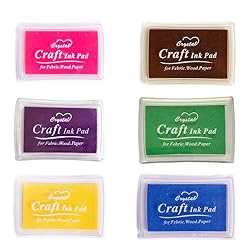 JZTang 6 Pcs Craft Ink Pad, Washable Ink Pads for