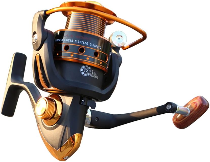 Spinning Fishing Reel with 5.2:1/5.5:1 Gear Ratio 12+1 Ball Bearings Left/right Interchangeable Collapsible metal Handle fishing reels Spinning for Freshwater Saltwater Fishing