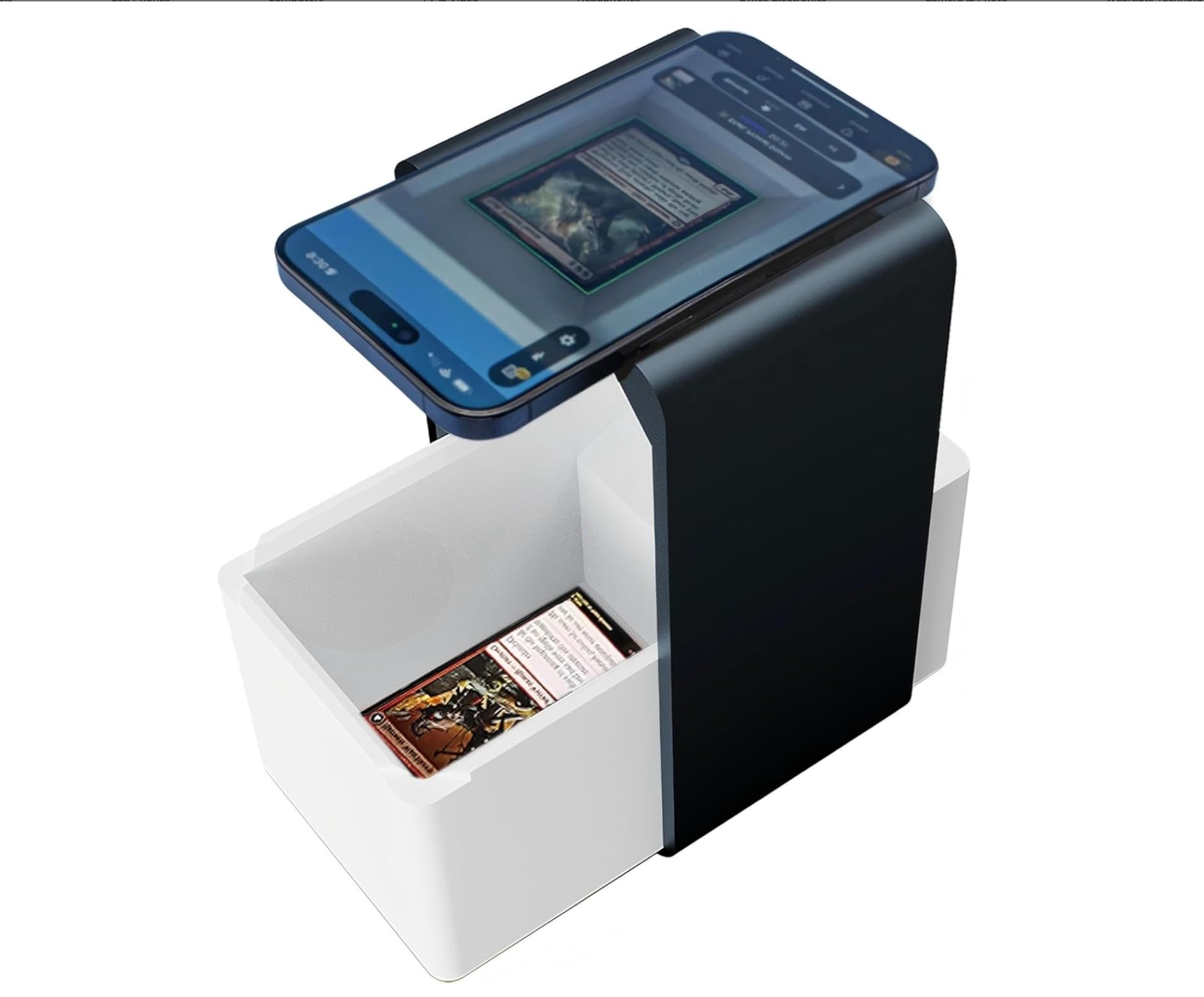 Photo 1 of Trading Card Scanner Stand for MTG Cards, Trading Card Scanner Stand for MTG Cards, TCG Card Assist– Anti-Glare Batch Scanning, Portable Nest Design, Universal App Compatibility
