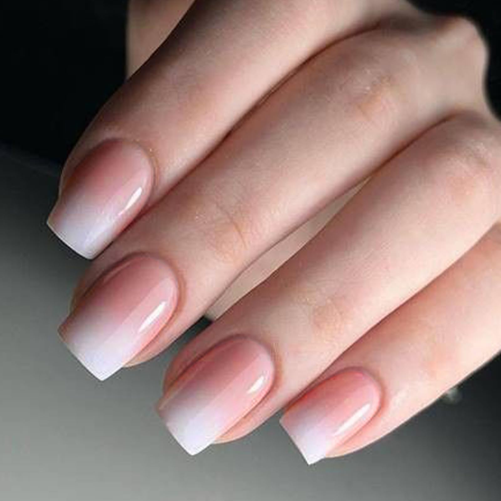 Modelones Pink Ombre Press on Nails, Spring Easter Short Square Fake Nails, Reusable Nail Kit with Nail Glue Adhesive Tabs Mini Nail File, Nails Press Ons 32Pcs 16 Sizes, Women Girl Gift - Image 2