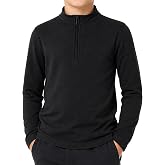 Kids Lightweight Quarter Zip Fleece Pullover, Long Sleeve Winter Base Layer | High Stretch Relaxed Fit. Warm &amp; Breathable, Sweat-Wicking. Resist Pilling &amp; Fading. For Soccer, Tennis, Running &amp; Ski.