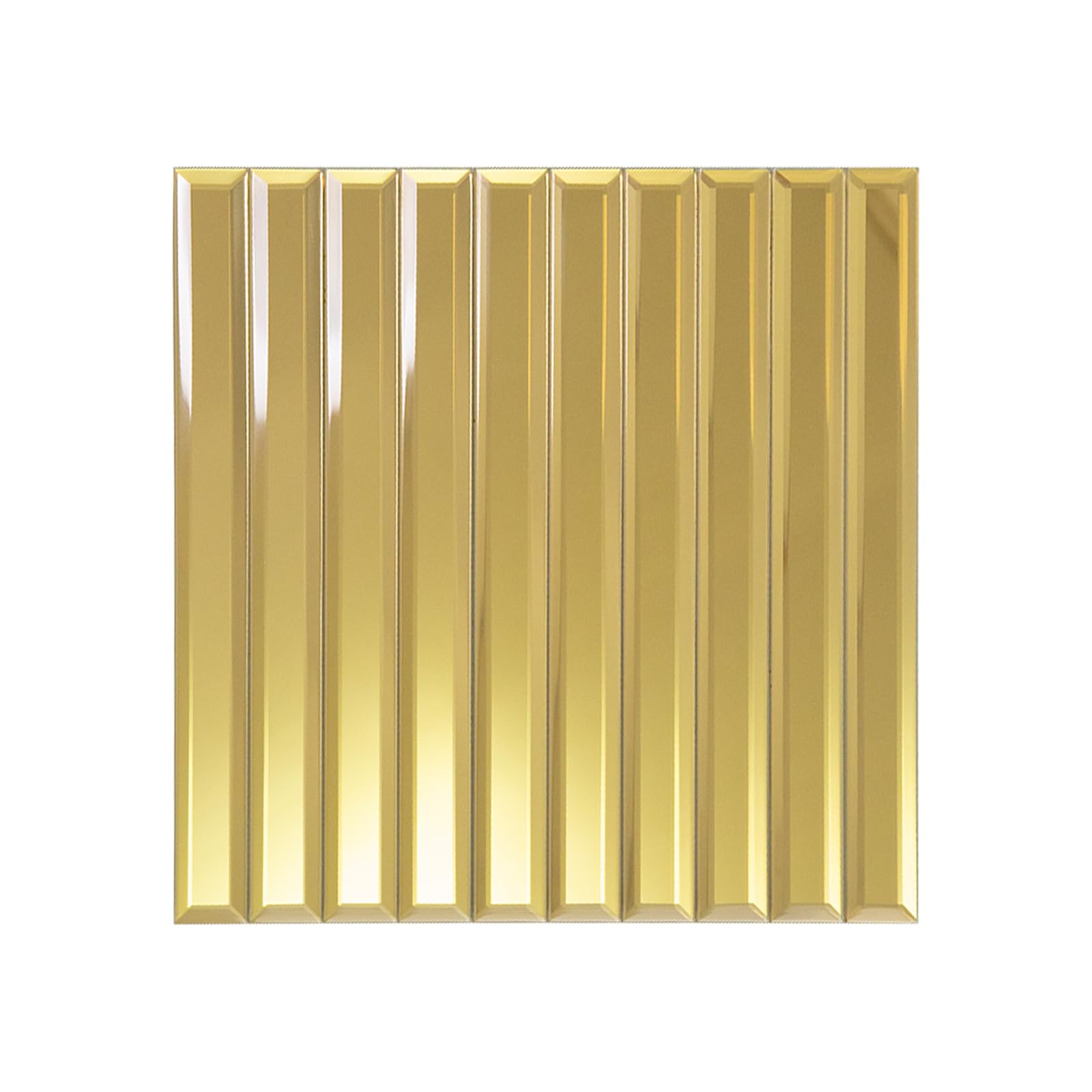 Photo 1 of Soulscrafts Gold Beveled Mirror Tile, 12x12 Inch Mirror Strip Backsplash Tiles for Kitchen Bathroom Shower Wall 5 Sheets