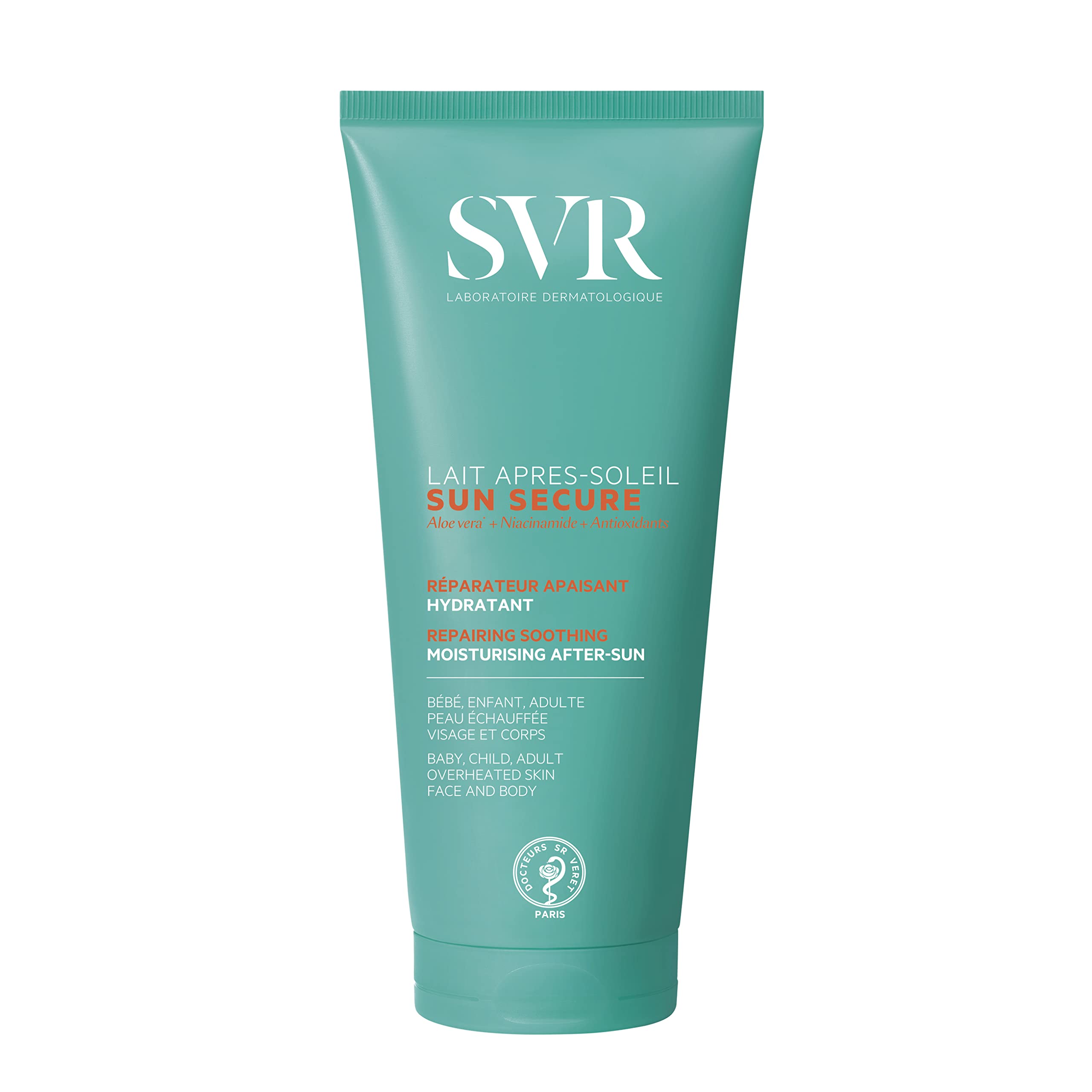SVR SUN SECURE Soothing Refreshing Aftersun Lotion for Face and Body with Hydrating Niacinamide & Calming Aloe Vera Extract, All Skin Types, Baby, Child, Adult, 200ml