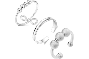 FRODETE Fidget Ring for Women Gifts for Christmas To My Daughter Ring Gift from Mom Anxiety Worry Ring Adjustable Open Ring Multi-layered Spinner Rings for Relief Stocking Stuffers