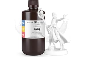 DEEPLEE ELEGOO ABS-Like Resin 3.0, Photopolymer Resin UV Curing 405nm, Upgraded ABS 3D Printing Resin, Higher Precision, Lower Shrinkage 3D Resin for LCD/MSLA/DLP 3D Printer, White 1000G
