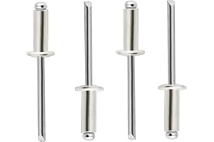 BOTTEN 100 pcs 1/8"x 1/4" Stainless Steel Blind Pop Rivets,3.2 x 6mm Open End Type Pop Rivet Grip Range 1/8-1/4 inch