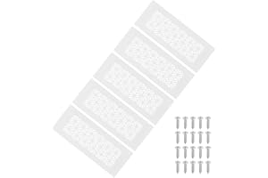 PATIKIL 5 Set 8 x 3 Inch Door Air Vent Cover, Heavy Duty Aluminum Grille Ventilation Cover Louvered with Mounting Screws for 