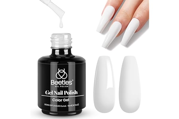 Beetles White Gel Nail Polish,15ml Summer Soak Off UV Gel Polish French Nail Art Manicure Salon DIY Design at Home Gift for W