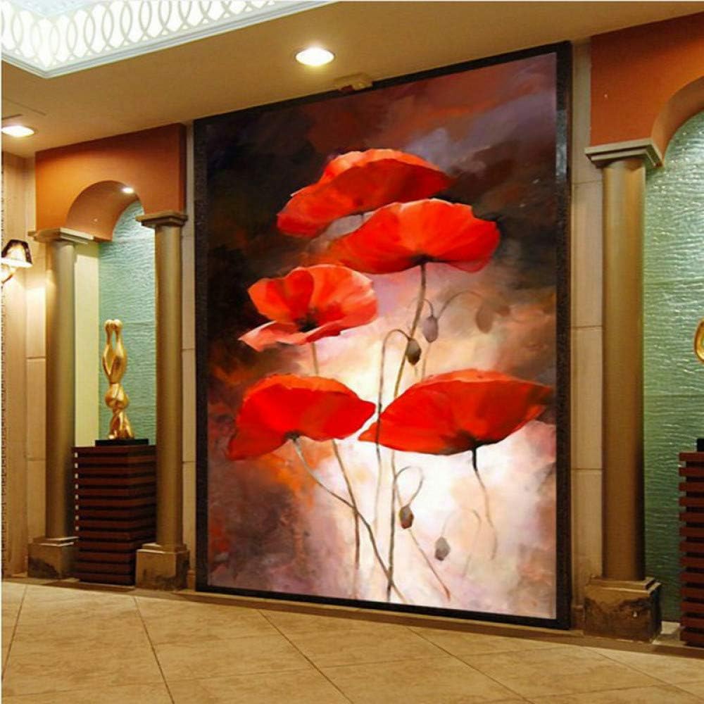 Amazon Co Jp Amazhen 壁紙 ノスタルジック レッド フラワー 玄関 エンターテイメント レストラン 壁紙 装飾 背景 368cmx254cm ホーム キッチン