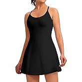 Womens Easy Pee Tennis Dress with Built in Shorts and Pockets - Workout Athletic Golf Dresses