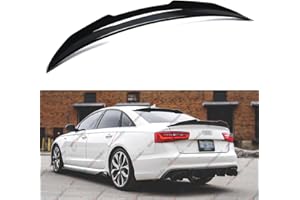 WheelX Rear Spoiler Compatible with 2012-2018 Audi A6 S6 C7, PSM Style PSM Style Duckbill Fits for 12-18 4-Door Sedan, Trunk Exterior High Kick Tail Deck Lid Wing Lip (Glossy Black)