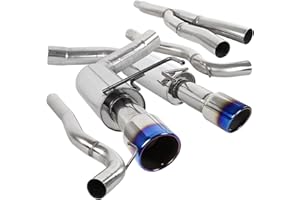 Spec-D Tuning Catback Exhaust System Stainless Steel Burnt Tip Compatible with Ford Mustang 2.3L Ecoboost/Premium 2015-2020
