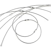 Pawfly 5 Inch/10 Inch Wire Keychain Cable Large Stainless Steel Key Ring Loop Holder, 20/50/100 Pack